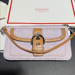 Coach Lilac and Brown Wristlet